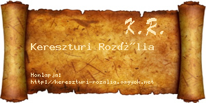 Kereszturi Rozália névjegykártya