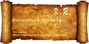 Kereszturi Rozália névjegykártya