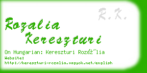 rozalia kereszturi business card